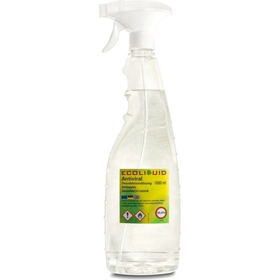 Ecoliquid Antiviral dezinfekce na ruce sprej pomeranč + hřebíček 1 l