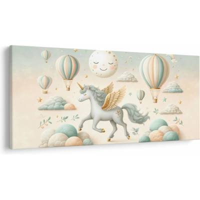 Obraz - Šťastný jednorožec, jednodielne 250x125 cm