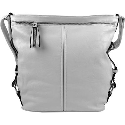 moderná veľká crossbody kabelka 74-MH svetlo sivá