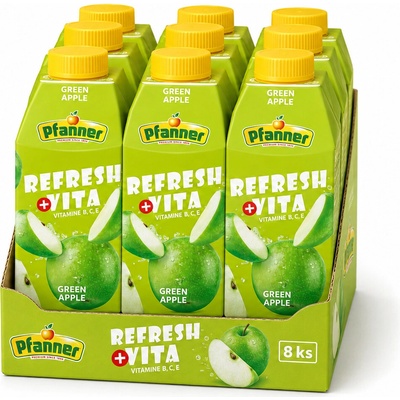 Pfanner Refresh Vita zelené jablko 8 x 0,5 l