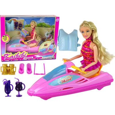 LEAN TOYS Sada panenky a motorového člunu s příslušenstvím