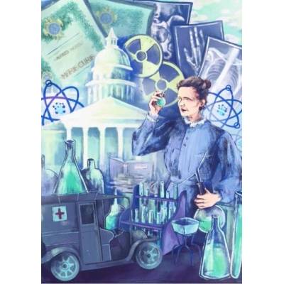 MIRALUDO Marie Curie Plakát Buch mit 1000 dílků