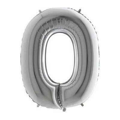 GRABO Písmeno "O" stříbrné 102cm 40" fóliový balónek