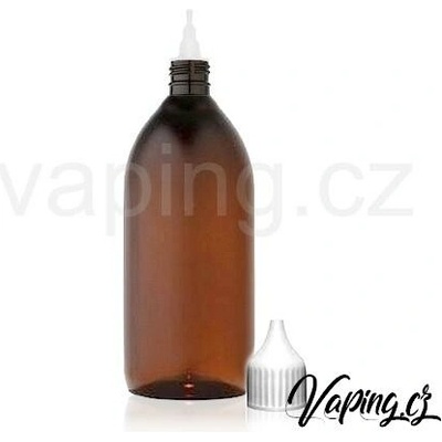 Vaping Lahvička s uzávěrem a kapátkem tmavá 115 ml