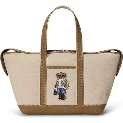 Polo Ralph Lauren kabelka typu shopper dámska s bavlnou 428P18486 béžová