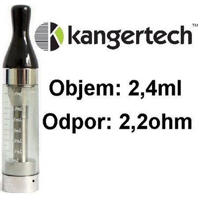 Kangertech CC/T2 clearomizer 2,2ohm čierny 2,4ml