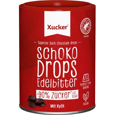 Xucker tmavé čokoládové kvapky horká 200 g
