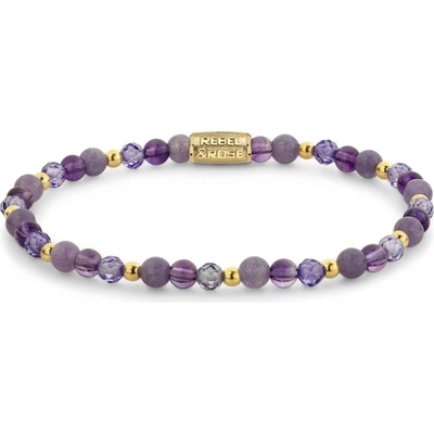 Rebel & Rose Dámsky náramok Purple Glam Rocks Party 4 mm RR-40174-G-M