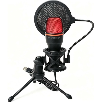 Wozinsky – studiový a herní USB mikrofon pro počítač se stojanem a RGB podsvícením – černý – Hledejceny.cz