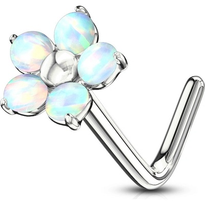 Steel Edge Piercing do nosu kytička s opálem SENOL593