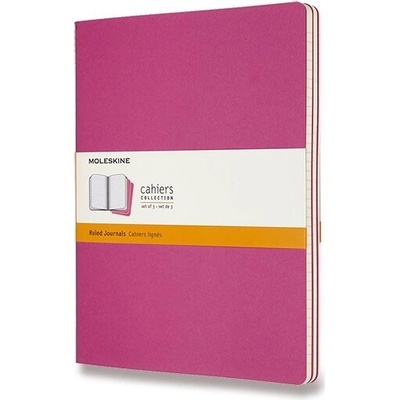 Moleskine Sešity Cahier XL linkované 3 ks tm. růžové