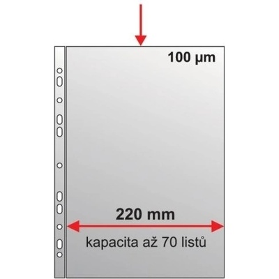 Karton P+P Obal závěsný A4 U rozšířený, 100 mic (balení 50 ks)