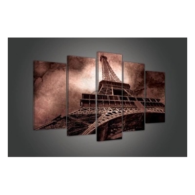 Obraz na plátne viacdielny - OB3403 - Eifelová veža hnedý 100cm x 60cm - S17