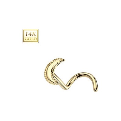 Šperky4U zlatý piercing do nosu měsíček ZL01240-YG