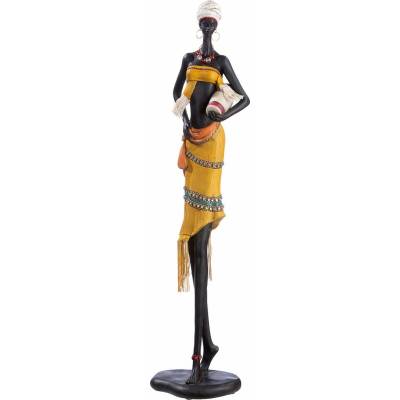 Dekorace figura Afričanka Auma s nádobou, 12x15x61 cm