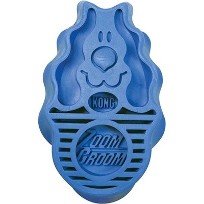 KONG Gumový kartáč ZoomGroom modrý 11,5 x 7 x 2,5 cm