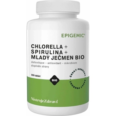 Epigemic Chlorella+Spirulina+Mladý jačmeň BIO 800 tabliet