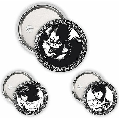 Abysse Corp Death Note: Light, L & Ryuk Odznaky 3-Pack