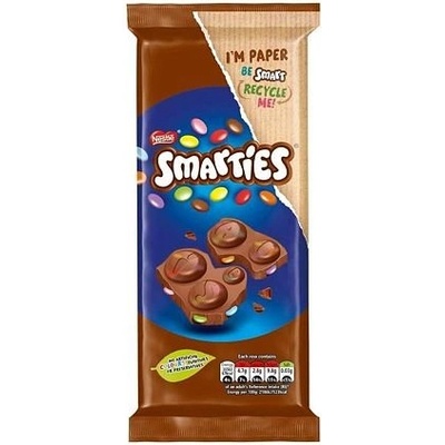 Smarties mléčná čokoláda s barevnými bonbonky 90 g