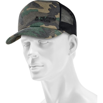 BRANDIT Camo Trucker Cap Woodland Černá