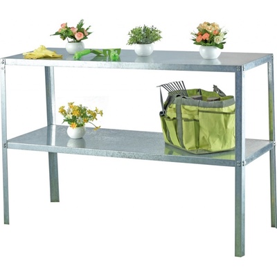 LANITPLAST Ocelový regál 115x40 cm dvoupolicový stříbrný GSD2