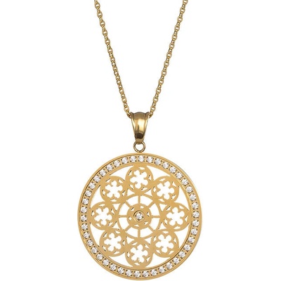 Preciosa Pozlátený náhrdelník s kryštálmi Rosette 7239P00
