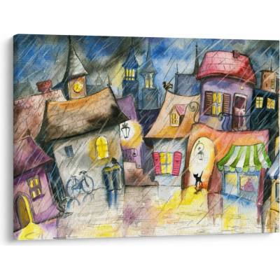 Obraz - Deštivý večer, jednodílný 70x50 cm