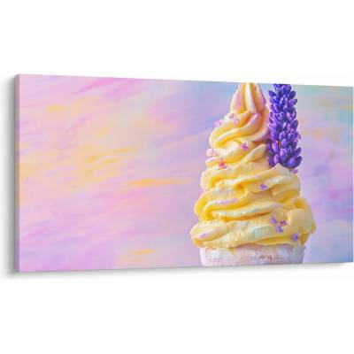 Obraz - Zmrzlina s levanduľou, jednodielne 120x70 cm
