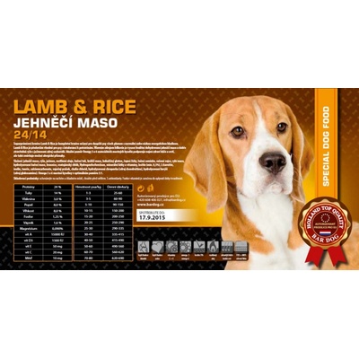 Bardog Super prémiové Lamb rice 24/14 15 kg