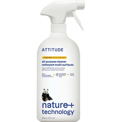 Attitude Eko univerzální čistič s vůní citronové kůry s rozprašovačem 800 ml