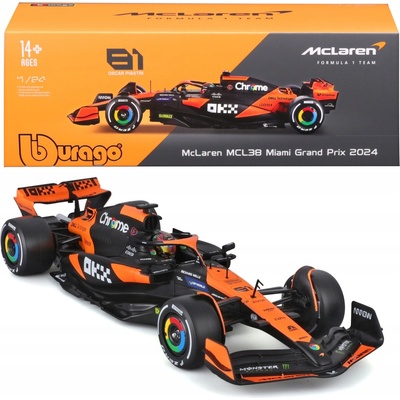 Bburago RACE Formula F1 McLaren F1 Team MCL38 2024 81 Oscar Piastri Hard case 1:24
