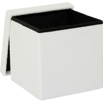 5five Simply Smart Skládací puf z bouclé MODUL, 31 x 31 cm bílý
