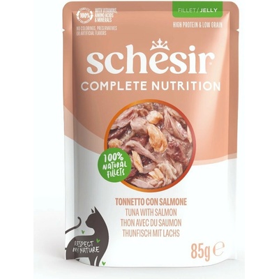 Schesir Cat C&B Wet Adult Tuniak a losos v želé 85 g