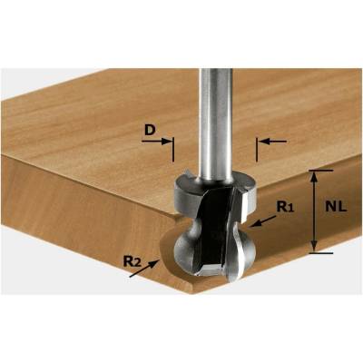 Festool 491140 Fréza na madla a rukojeti, Délka 59 mm, Vnější Ø 22 mm, Pracovní délka 16 mm, Ø hřídele 8 mm