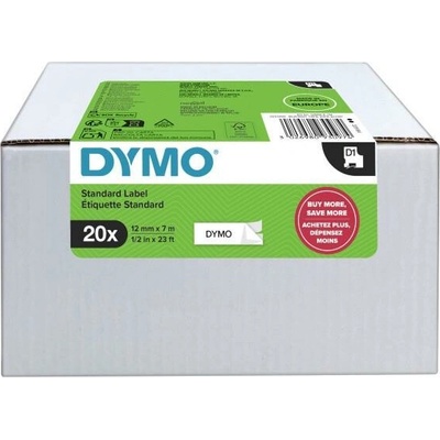 DYMO páska D1 12mm x 7m, černá na bílé, 45013, 20ks - 2231632