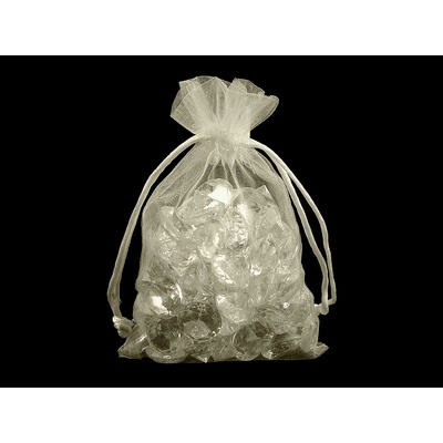Dárkový pytlík 10x15 cm organza Varianta: 17 (10 x 13 cm) krémová světlá, Balení: 10 ks
