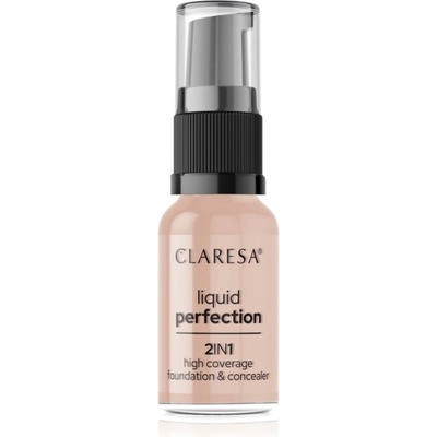 Claresa Liquid Perfection 2in1 vysoko krycí make-up 104 Nude 18 g