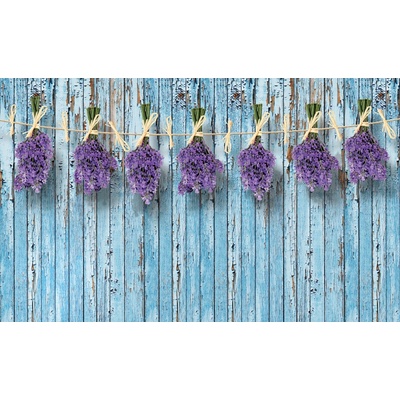 Preinterier FT2444 Fototapeta na stenu Drevená stena – levanduľa vlies 104cm x 70cm