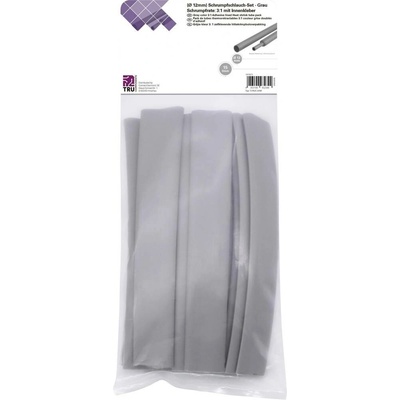 TRU COMPONENTS T1902CA040 sada zmršťovacých bužírok sivá 12 mm 4 mm Pomer zmrštenia:3:1 15 ks