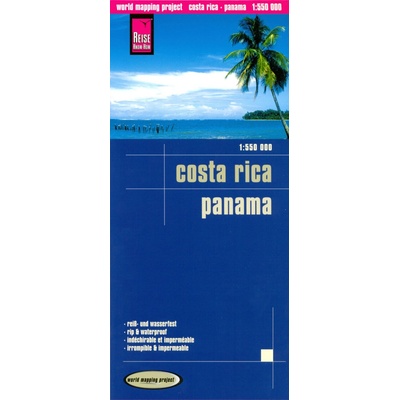 mapa Costa Rica Panama 1:550 t voděodolná