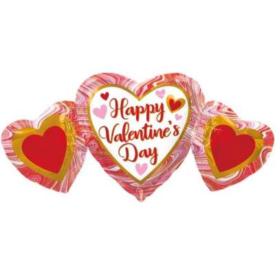 Foliový balonek srdíčka Happy Valentýn 86 cm