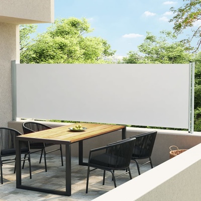 vidaXL Zatahovací boční markýza / zástěna krémová 140 x 600 cm