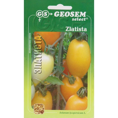 Rajčiak kolíkový GS Zlatista oranžovo žltý chutný oválne plody 0,2 g