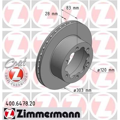 ZIMMERMANN Brzdový kotúč 400647820