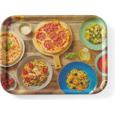 Hendi Servírovací podnos protišmykový obdĺžny s potlačou tasty pizza & pasta 330x430mm