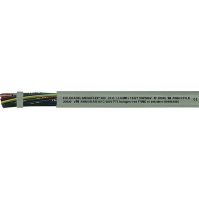 Helu MEGAFLEX® 500 13395-1000 riadiaci kábel 3 x 1 mm² 1000m sivá