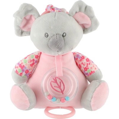 Teddies Medvěd koala chrastítko plyš 19cm závěs na post./koč. nat. hrací strojek růžový