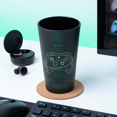 CurePink Černá sklenice Xbox: Controller 400 ml