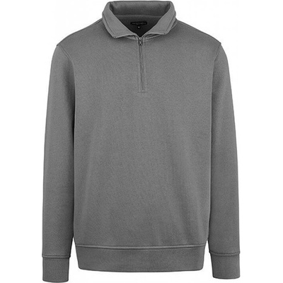HRM prémiová unisex mikina s krátkým zipem šedá kovová