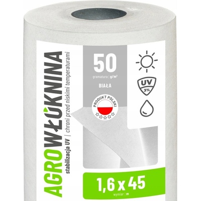 GF Agro Bílá zimní netkaná textilie GF P-50 1,6m x 45m